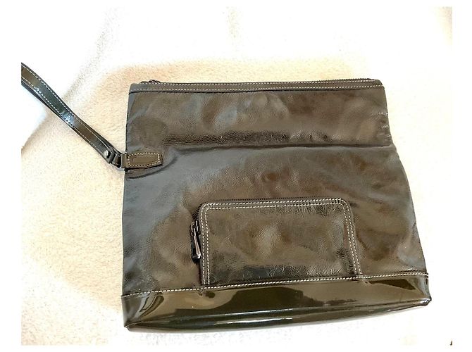 Longchamp Lackleder Clutch Dunkelbraun - Ansicht 6