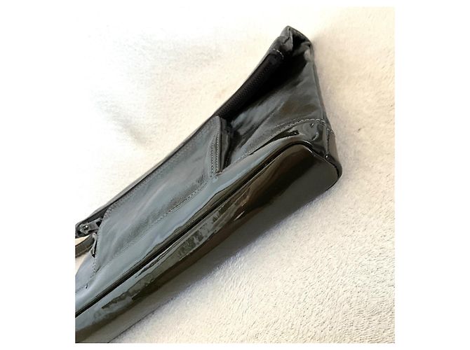 Longchamp Lackleder Clutch Dunkelbraun - Ansicht 8