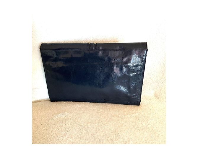 Lancel Pochette in pelle vernice blu navy Blu scuro - vista 3