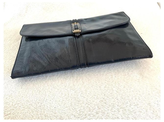 Lancel Pochette in pelle vernice blu navy Blu scuro - vista 4