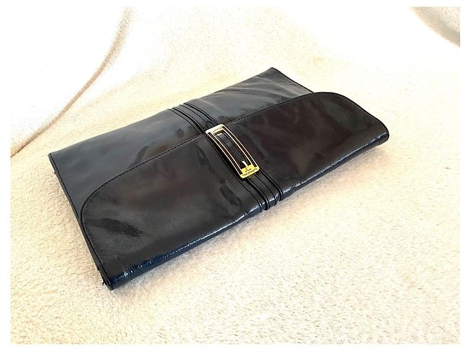 Lancel Pochette in pelle vernice blu navy Blu scuro - vista 5