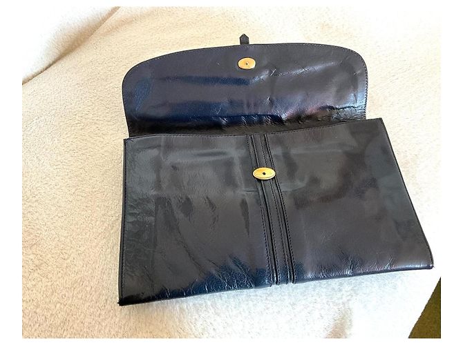 Lancel Pochette in pelle vernice blu navy Blu scuro - vista 7