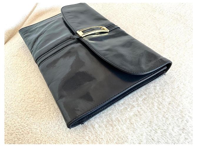 Lancel Pochette in pelle vernice blu navy Blu scuro - vista 9