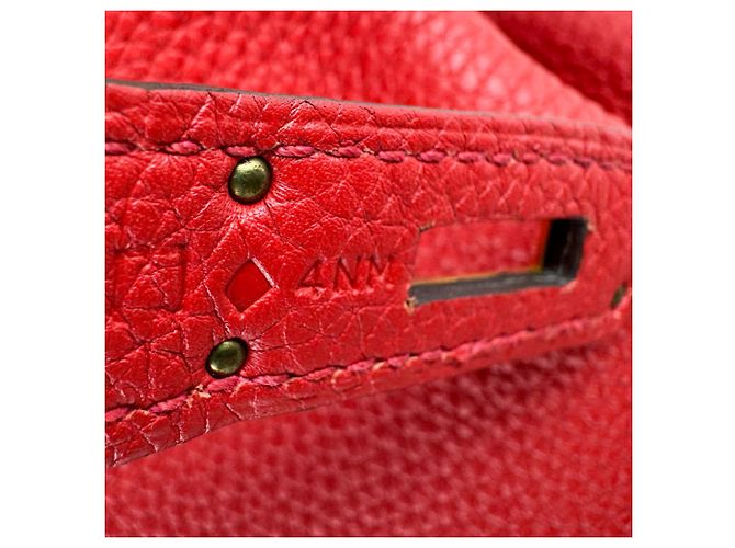 Hermès Borsa Hermes Birkin 35 in Rouge Casaque Rosso - vista 13