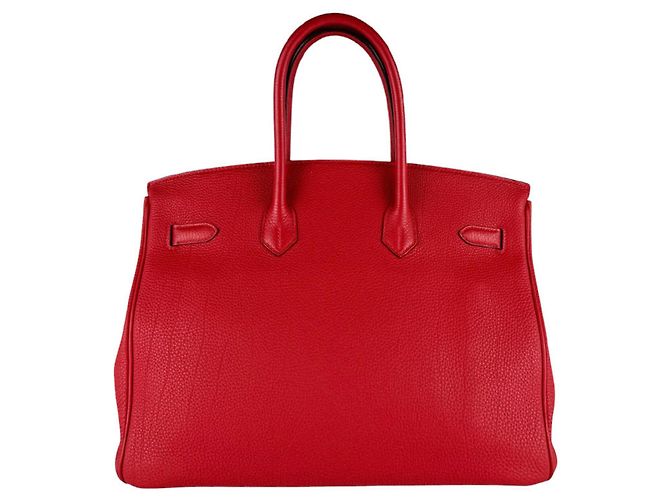 Hermès Borsa Hermes Birkin 35 in Rouge Casaque Rosso - vista 3