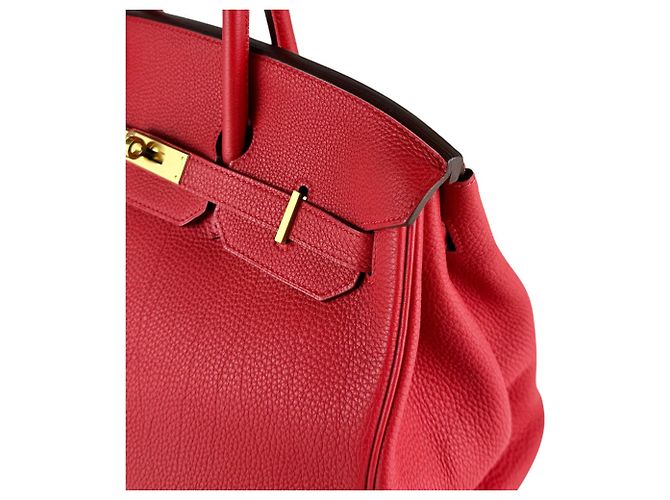 Hermès Borsa Hermes Birkin 35 in Rouge Casaque Rosso - vista 6
