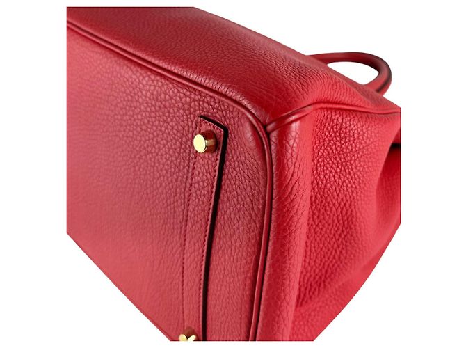 Hermès Borsa Hermes Birkin 35 in Rouge Casaque Rosso - vista 8