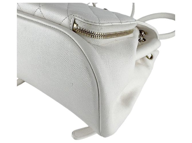 Chanel Ivory Grained Calfskin Backpack Cream - view 10