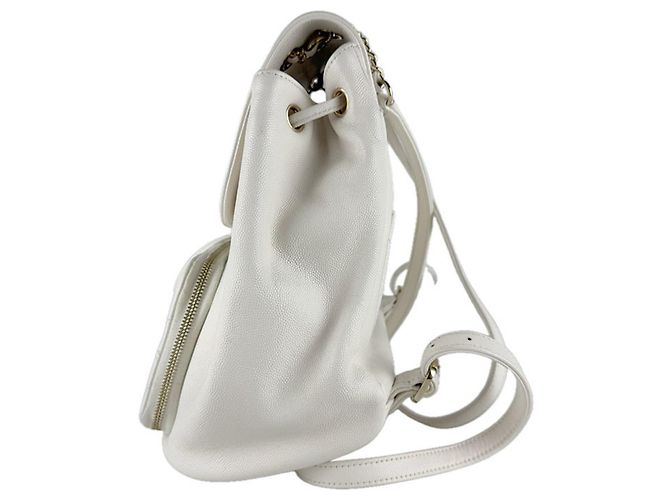 Chanel Ivory Grained Calfskin Backpack Cream - view 2