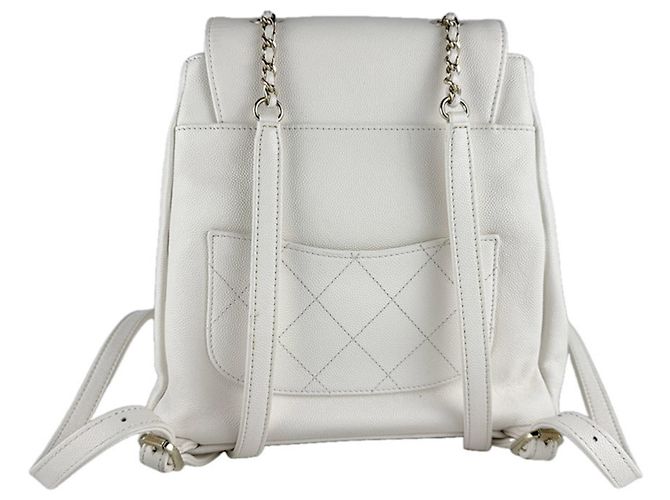 Chanel Ivory Grained Calfskin Backpack Cream - view 3