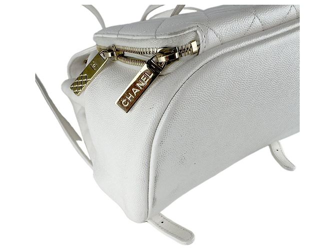 Chanel Ivory Grained Calfskin Backpack Cream - view 9