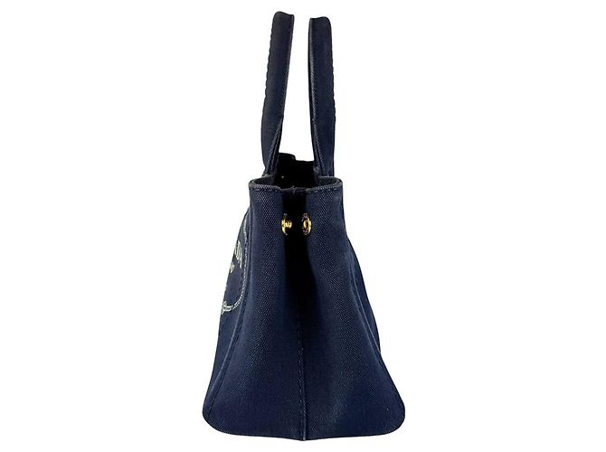 Prada Canapa Canvas Handtasche Marineblau - Ansicht 2
