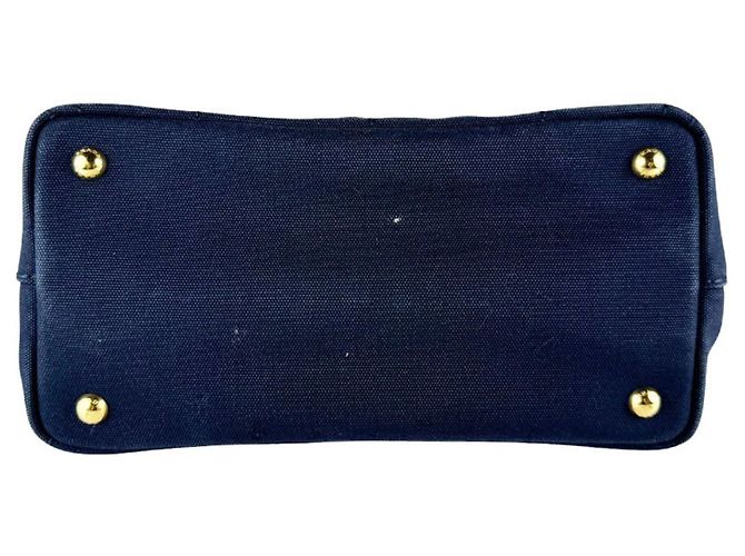 Prada Canapa Canvas Handtasche Marineblau - Ansicht 4
