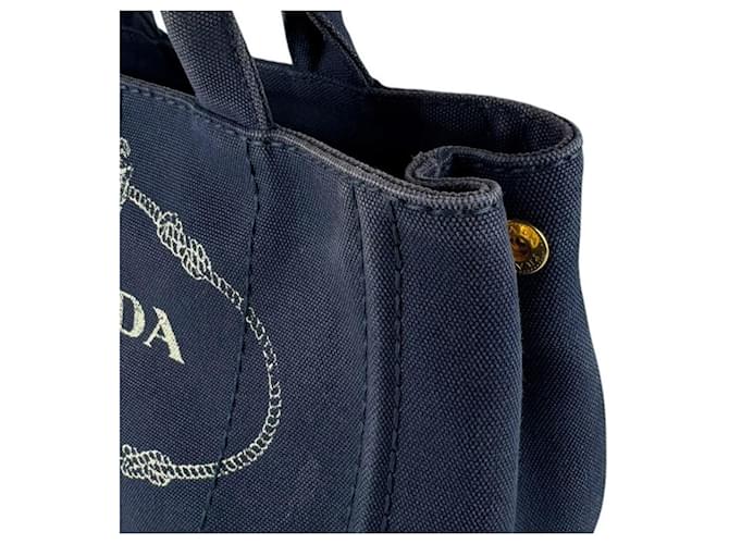 Prada Canapa Canvas Handtasche Marineblau - Ansicht 6