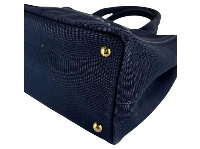 Prada Canapa Canvas Handtasche Marineblau - Ansicht 8