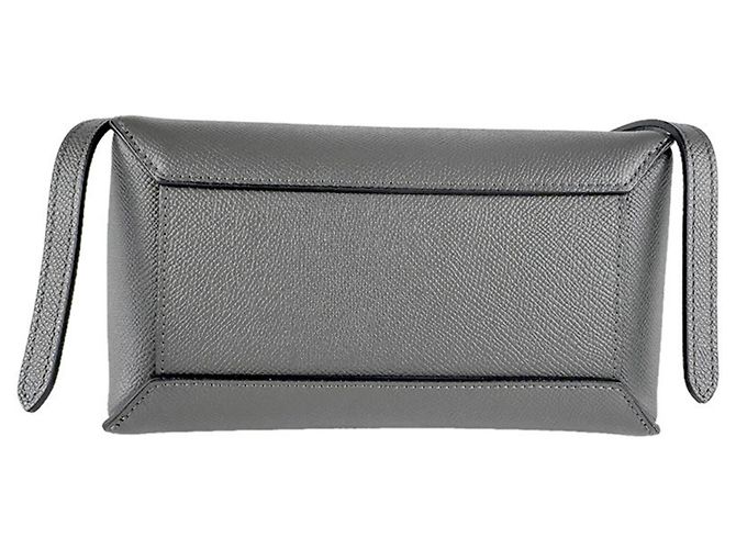 Céline Borsa a mano e borsa a tracolla in pelle grigia Celine Marrone - vista 4