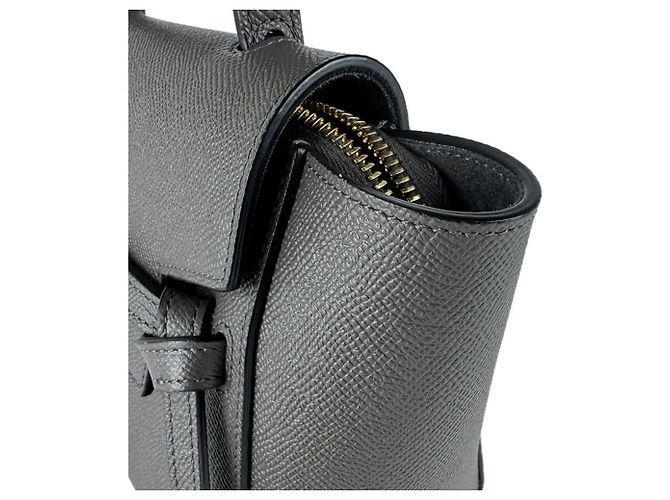 Céline Borsa a mano e borsa a tracolla in pelle grigia Celine Marrone - vista 7
