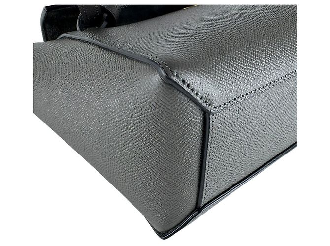 Céline Borsa a mano e borsa a tracolla in pelle grigia Celine Marrone - vista 8