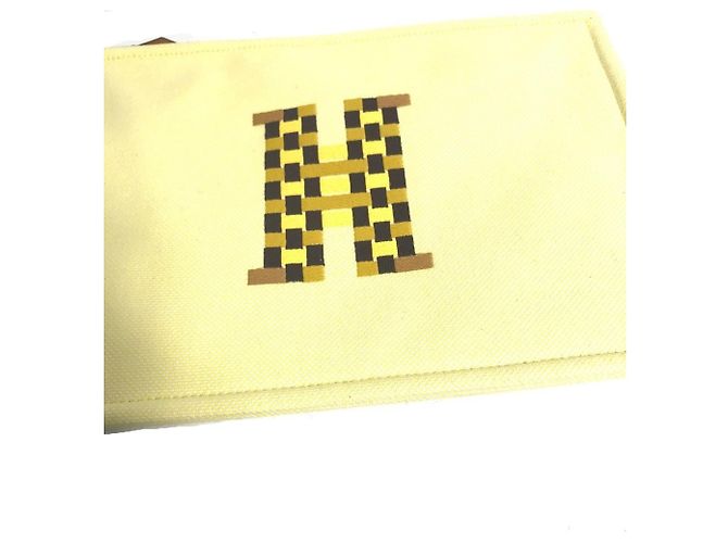 Clutch Hermès H Tissage Giallo - vista 4