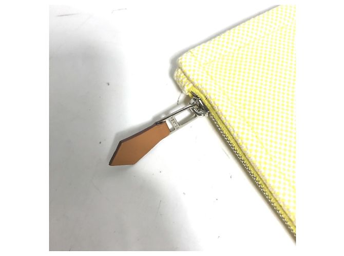 Clutch Hermès H Tissage Giallo - vista 7