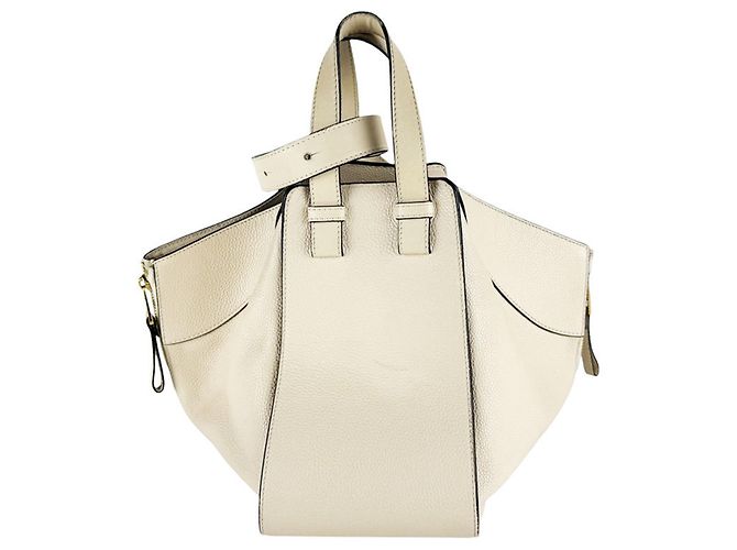 Borsa a tracolla in pelle Loewe Hammock Crudo - vista 3