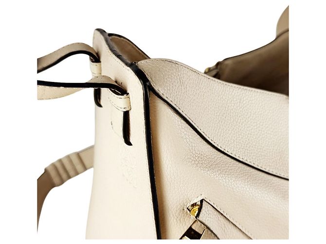 Borsa a tracolla in pelle Loewe Hammock Crudo - vista 7