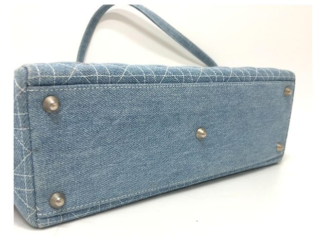 Borsa Christian Dior Lady Dior Cannage Medium Blu - vista 4