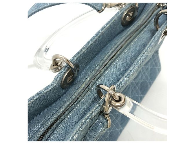 Borsa Christian Dior Lady Dior Cannage Medium Blu - vista 9