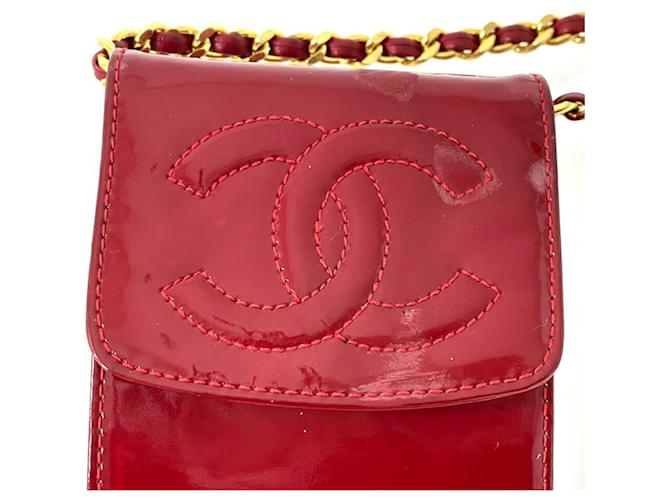 Pochette Chanel CC Coco Mark Chain Rosso - vista 4