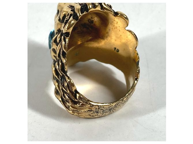 Anillo de León en Oro y Piedra Azul Claro Gucci Dorado - vista 2