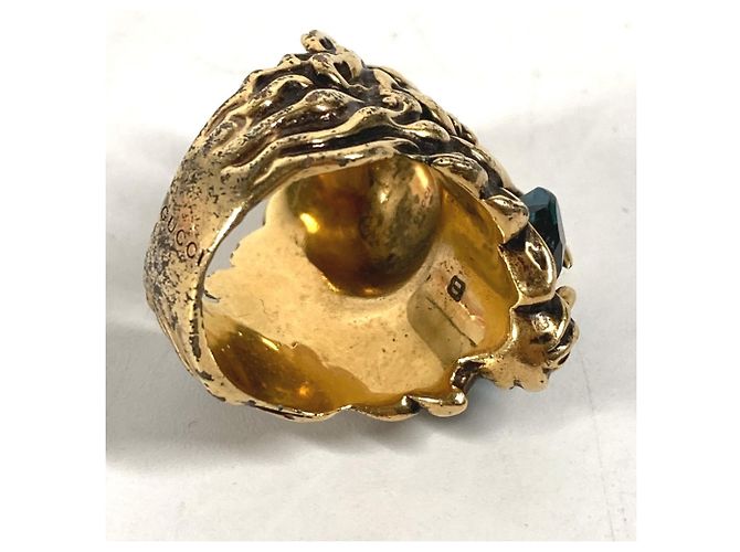 Anillo de León en Oro y Piedra Azul Claro Gucci Dorado - vista 4