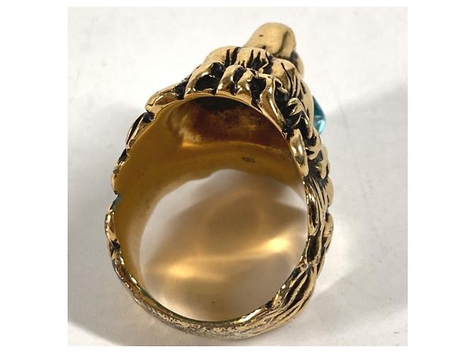 Anillo de León en Oro y Piedra Azul Claro Gucci Dorado - vista 5