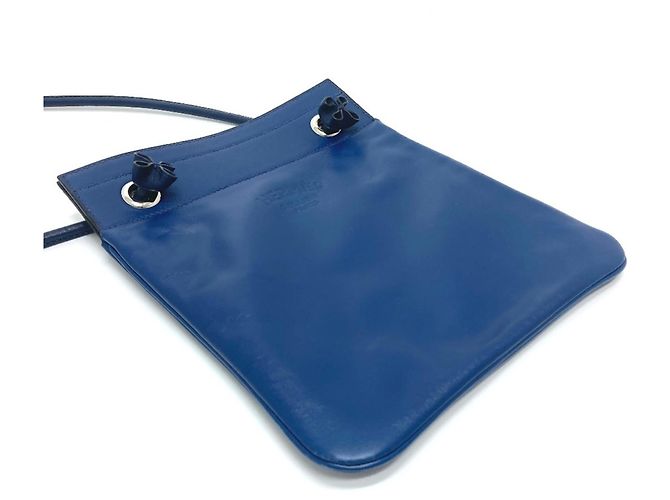 Hermès Borsa a tracolla pochette in pelle Aline Hermes Blu - vista 3