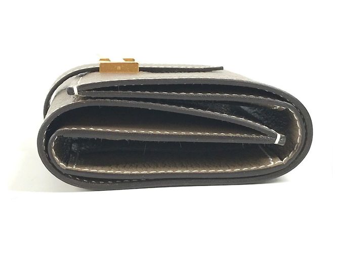 Hermès Hermes Bearn Compact Tri-fold Wallet in Etoupe Gray Taupe - view 3
