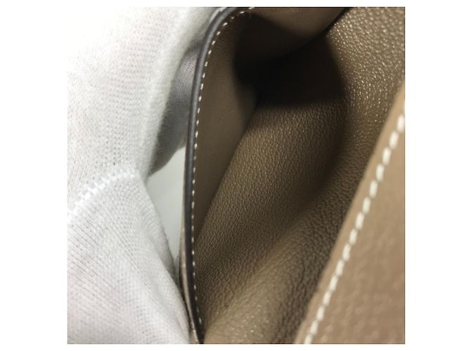 Hermès Hermes Bearn Compact Tri-fold Wallet in Etoupe Gray Taupe - view 9