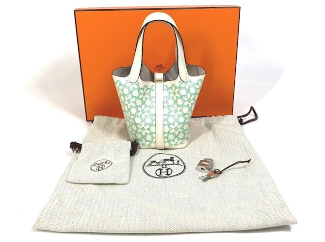 Hermès Borsa Hermes Picotin Lock Micro 14 Lucky Daisy Verde - vista 11