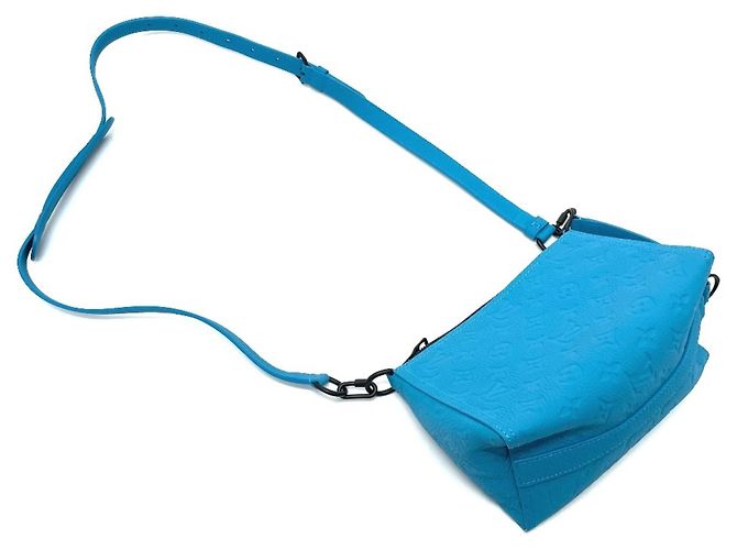 Borsa a tracolla Louis Vuitton Monogram Empreinte Triangle Blu - vista 10