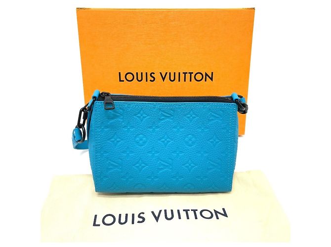Borsa a tracolla Louis Vuitton Monogram Empreinte Triangle Blu - vista 11