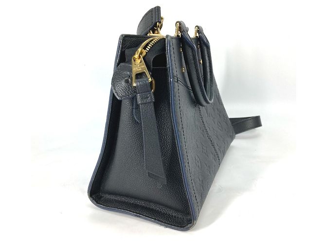 Borsa a Spalla Louis Vuitton Monogram Empreinte Three PM Blu navy - vista 3