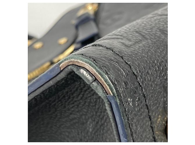 Borsa a Spalla Louis Vuitton Monogram Empreinte Three PM Blu navy - vista 7
