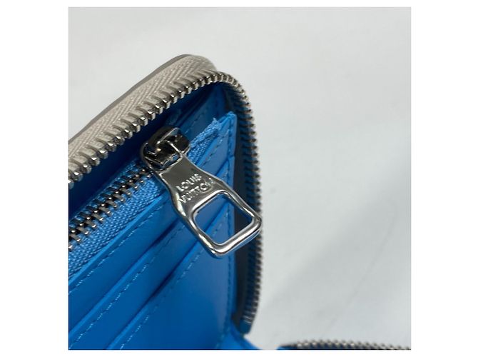 Cartera larga de piel Taurillon Louis Vuitton Castaño Azul - vista 11
