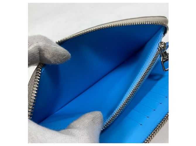 Cartera larga de piel Taurillon Louis Vuitton Castaño Azul - vista 12