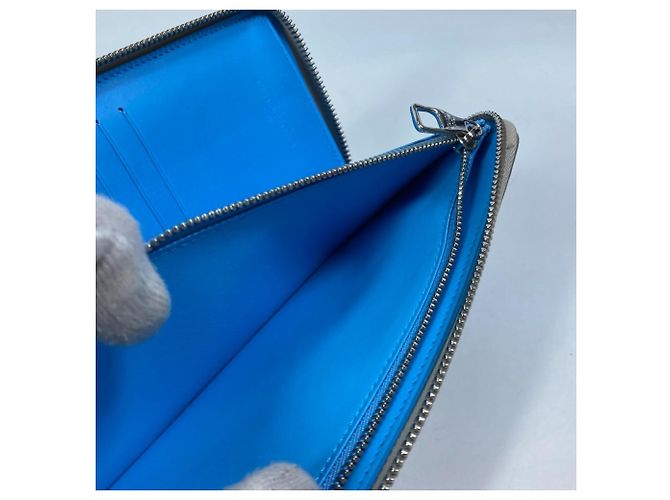 Cartera larga de piel Taurillon Louis Vuitton Castaño Azul - vista 13