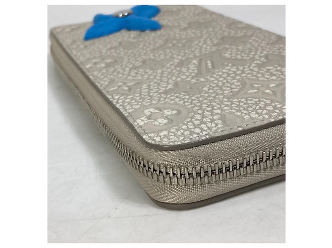 Cartera larga de piel Taurillon Louis Vuitton Castaño Azul - vista 3