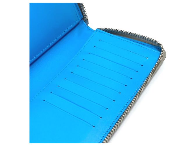 Cartera larga de piel Taurillon Louis Vuitton Castaño Azul - vista 8