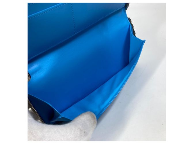 Cartera larga de piel Taurillon Louis Vuitton Castaño Azul - vista 9