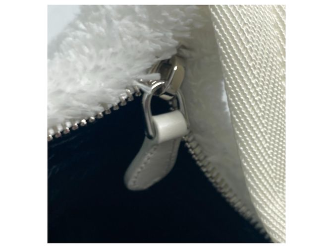 Tote Prada 1NE515 Terry Re-Edition 2000 Handtasche Schwarz Weiß - Ansicht 10