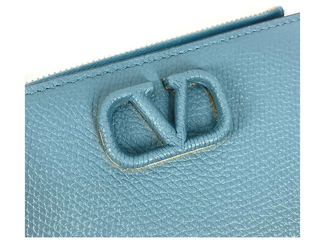 Portafoglio bi-fold in pelle Valentino Blu - vista 7