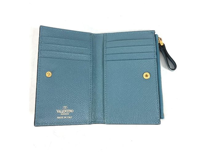 Portafoglio bi-fold in pelle Valentino Blu - vista 9