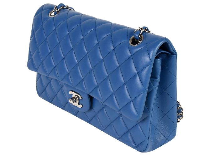 Borsa a tracolla Chanel Matelasse 25 W Flap Chain Blu - vista 2